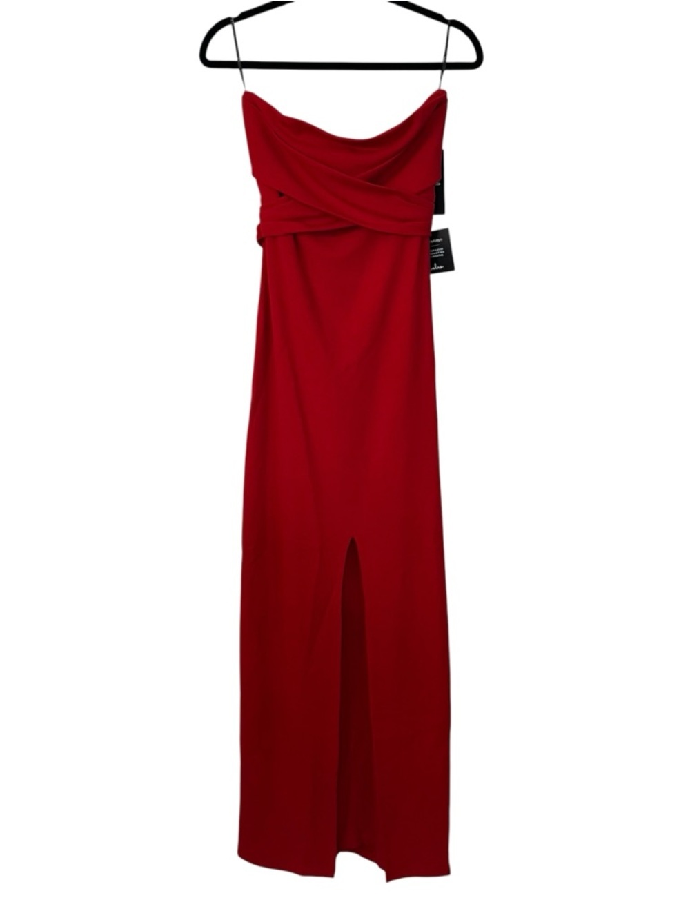 Lulus Women’s Own the Night Red Strapless Peep Leg Maxi Dress Sz M NWT